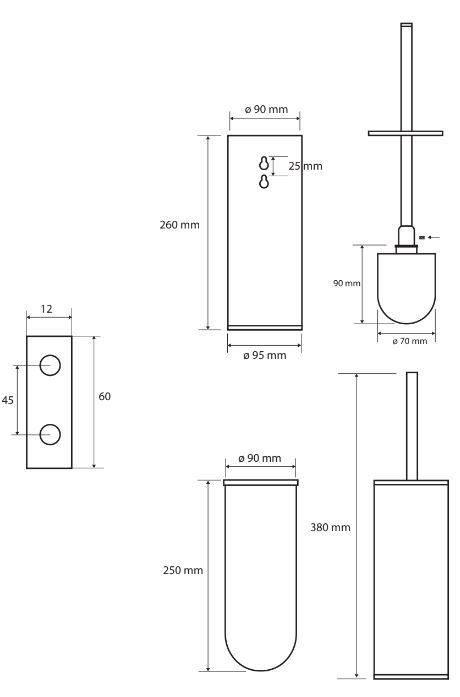 Porte goupillon à poser ou à fixer – Image 2
